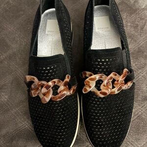 Dolce Vita Black Loafers with Tortoise Accent
